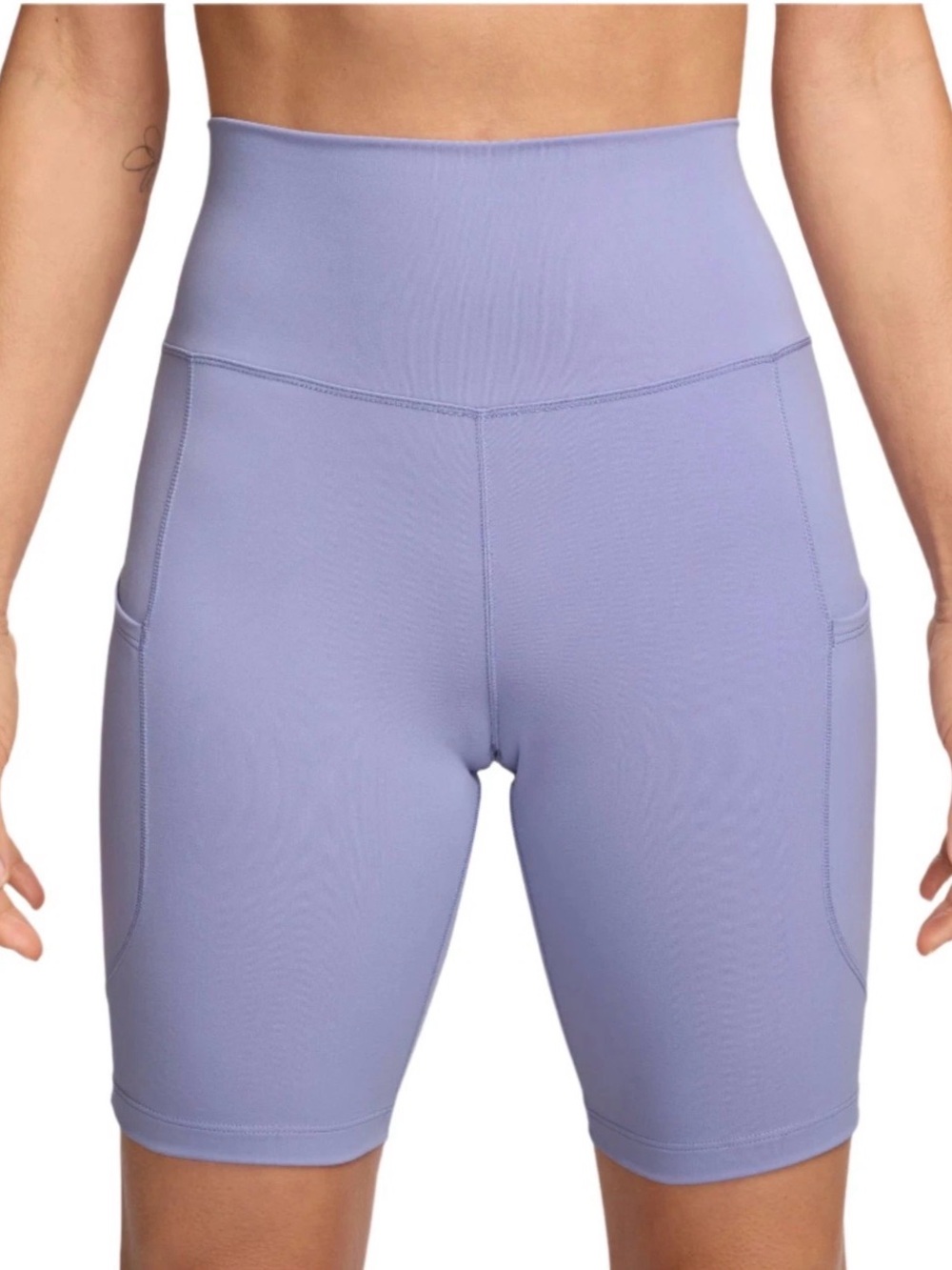 Nike One Women's Biker Shorts Size XS Lilac 8" Inseam High Rise Activewear